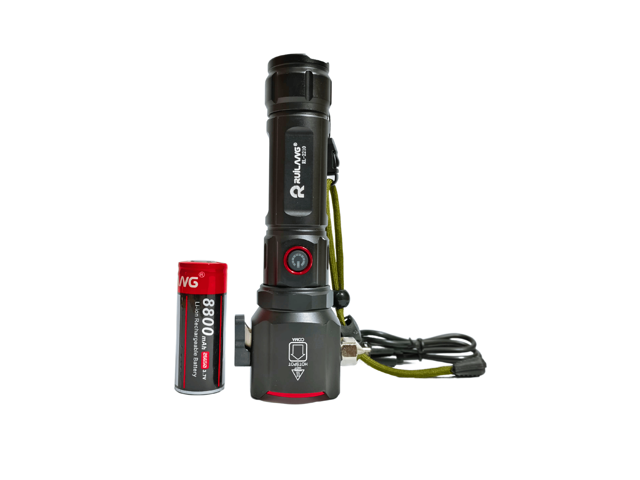 Rechargeable LED Torch with 8800mAh Battery & Long-Distance Beam!